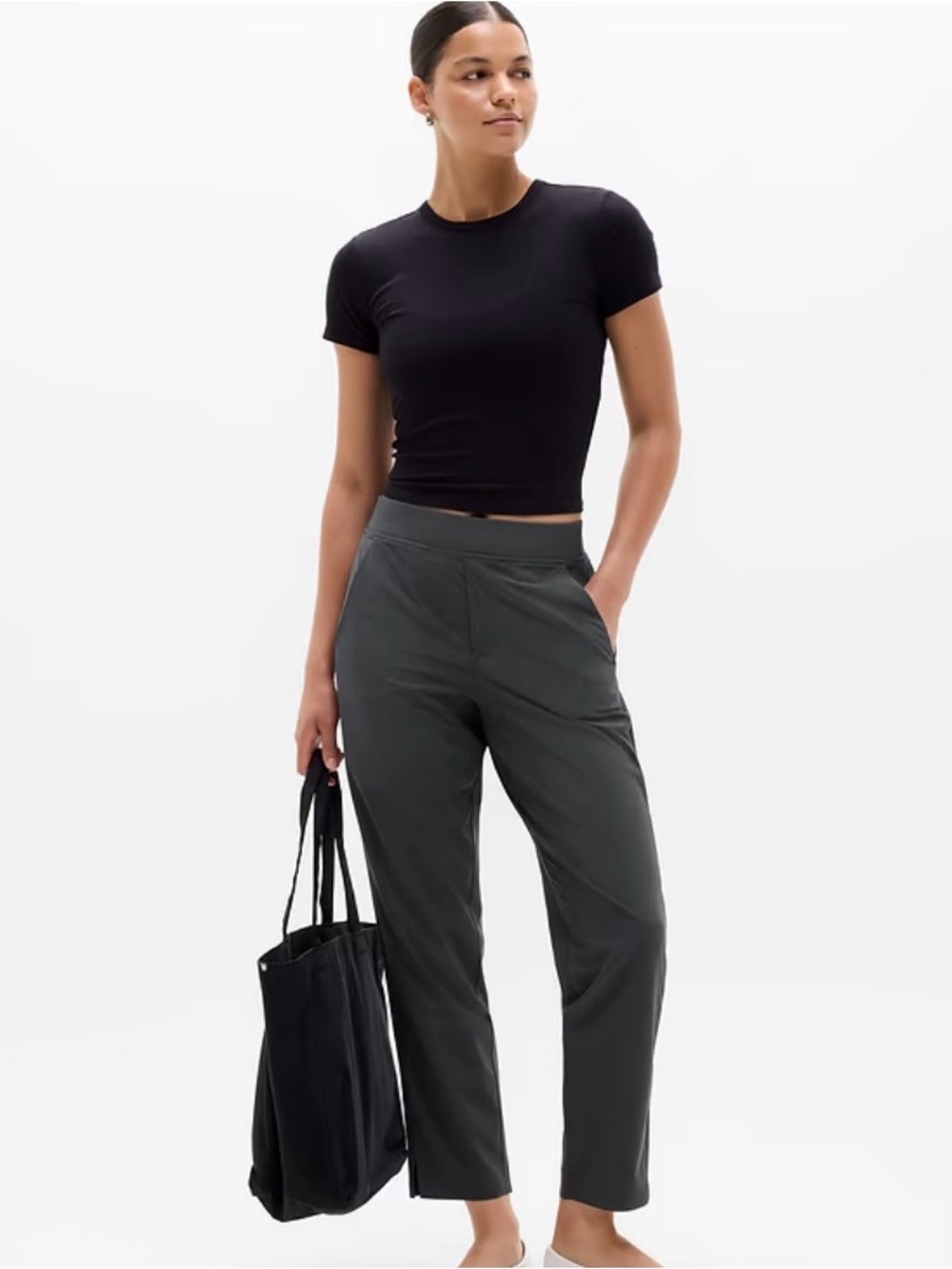 Athleta Brooklyn Mid Rise Ankle Pants in Ash Gray